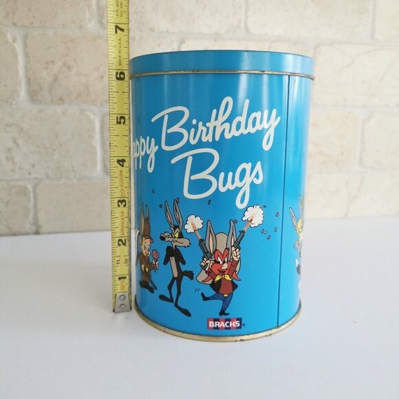 Vintage Bugs Bunny Tin, Warner Brothers "Happy Birthday Bugs" Brach's Candy - Picture 8 of 9